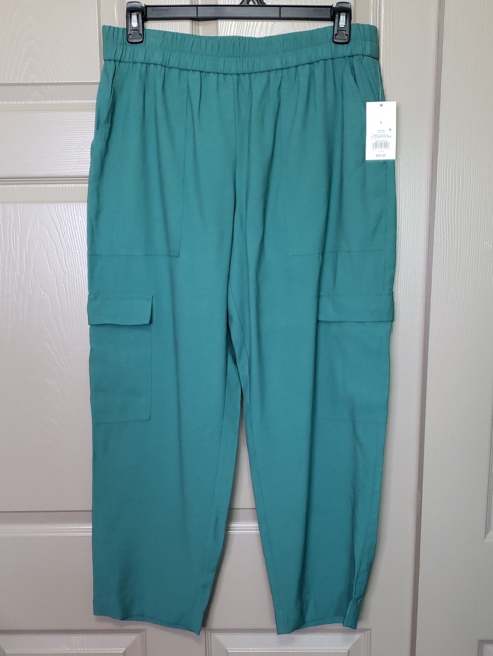 A New Day Teal Cargo Wide Leg Joggers Size Large